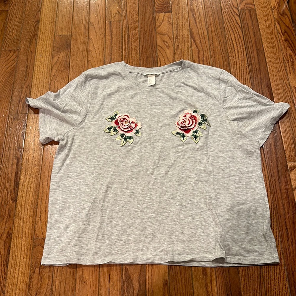 H&M Embroidered Flower Boob Top